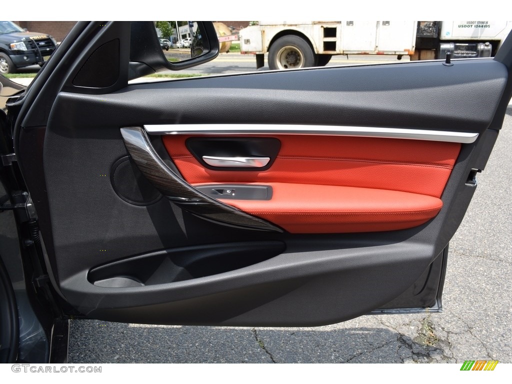 2017 3 Series 330i xDrive Sedan - Mineral Grey Metallic / Coral Red photo #26
