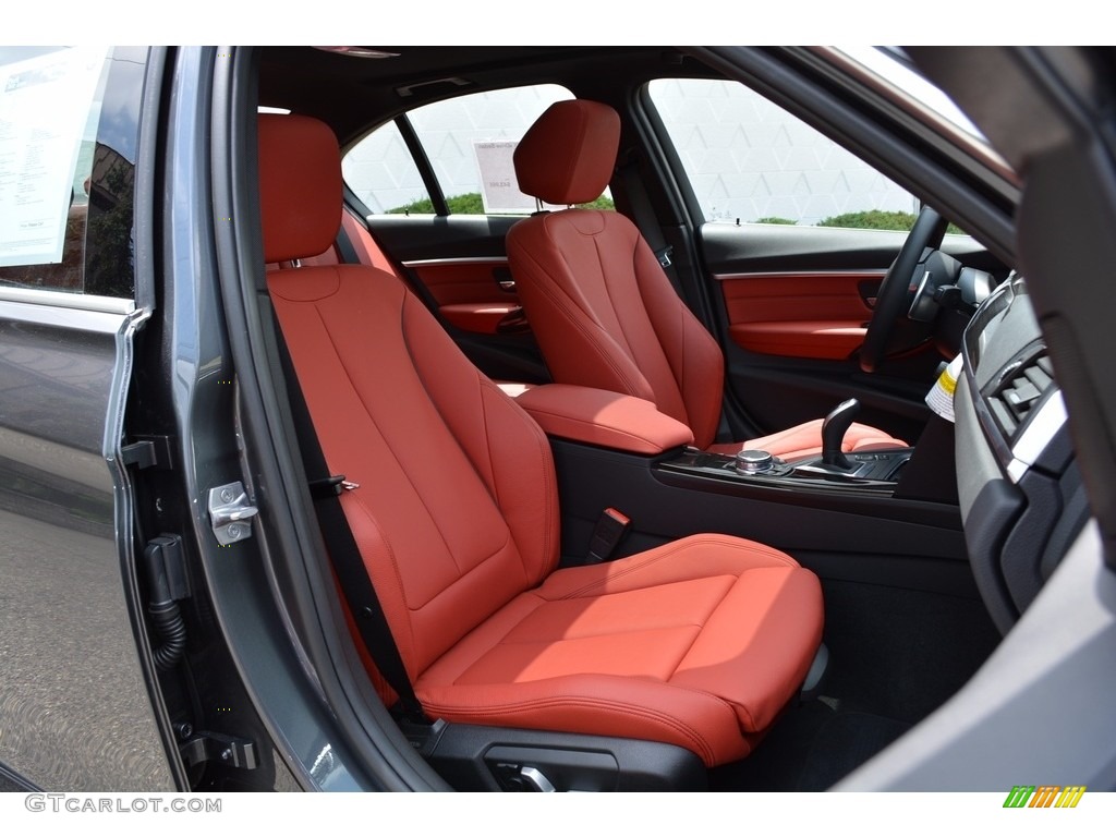 2017 3 Series 330i xDrive Sedan - Mineral Grey Metallic / Coral Red photo #29