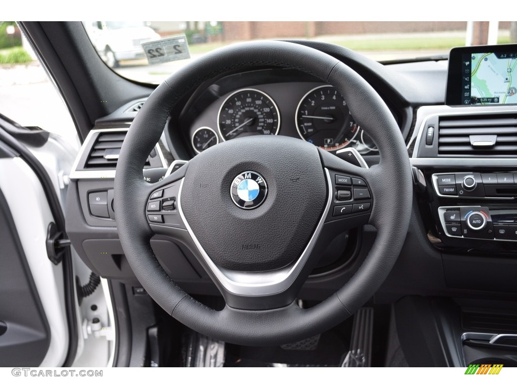 2017 BMW 3 Series 330i xDrive Sports Wagon Black Steering Wheel Photo #120772873