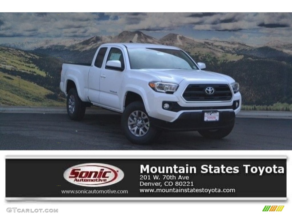 2017 Tacoma SR5 Access Cab 4x4 - Super White / Cement Gray photo #1