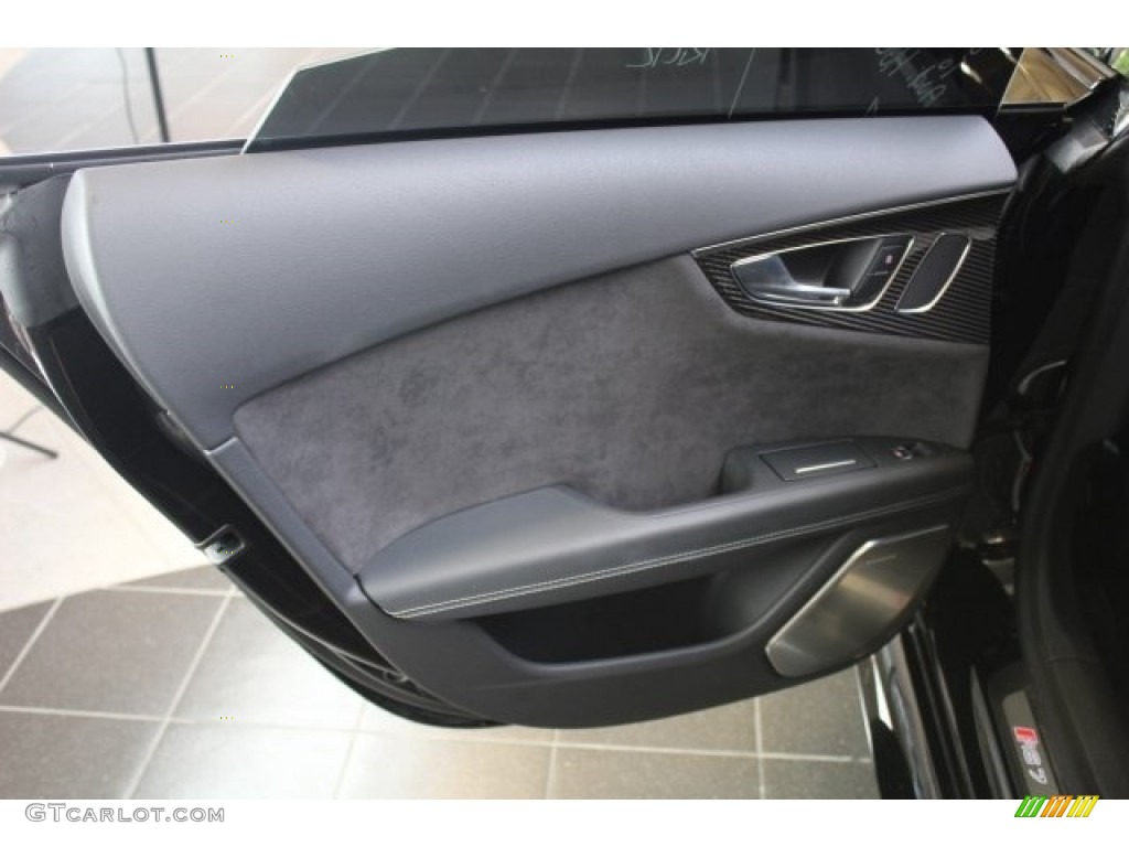 2016 Audi RS 7 4.0 TFSI quattro Black Valcona w/Honeycomb Stitching Door Panel Photo #120785052