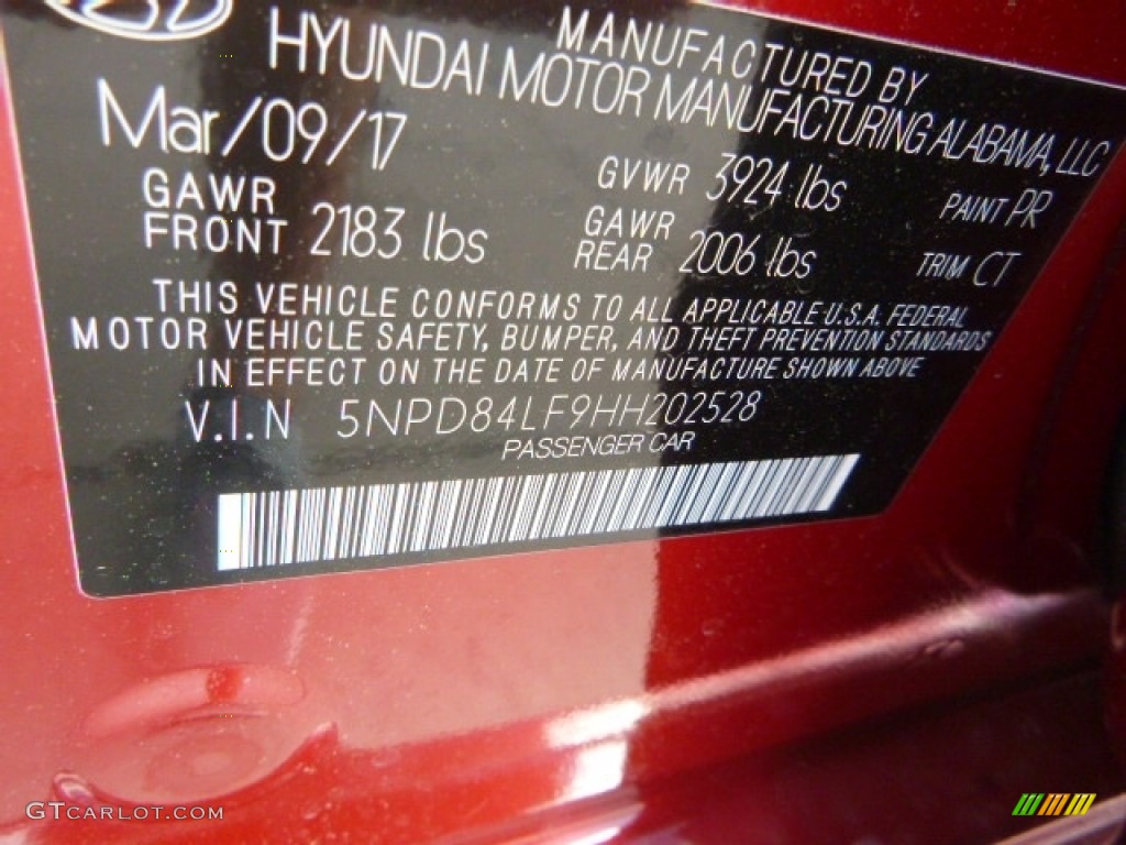 2017 Elantra Value Edition - Red / Black photo #12
