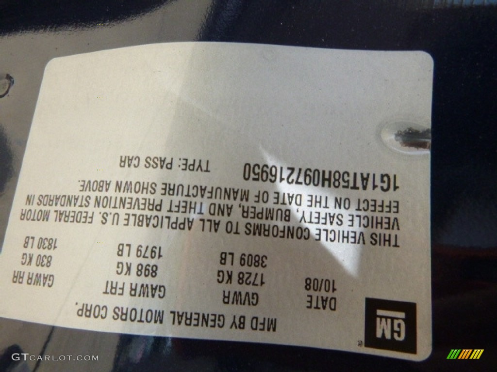2009 Cobalt LT Sedan - Imperial Blue Metallic / Gray photo #16