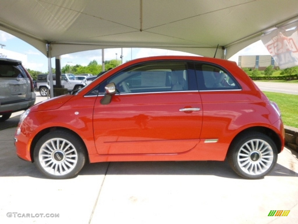 Spitfire-Orange 2017 Fiat 500 Lounge Exterior Photo #120809175