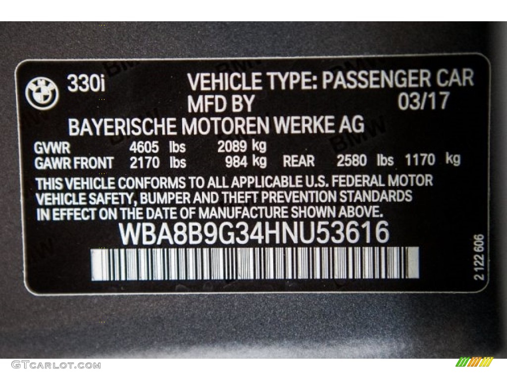 2017 3 Series 330i Sedan - Mineral Grey Metallic / Black photo #11