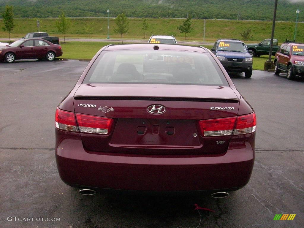 2008 Sonata SE V6 - Dark Cherry Red / Black photo #8