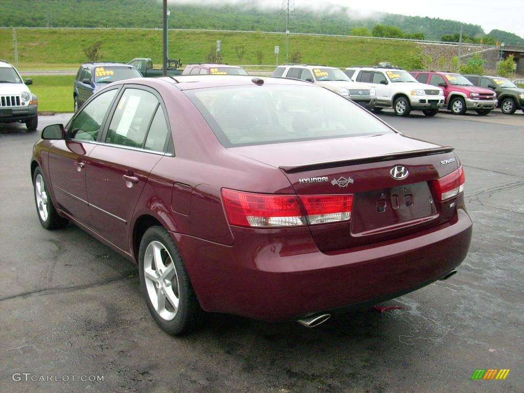 2008 Sonata SE V6 - Dark Cherry Red / Black photo #9