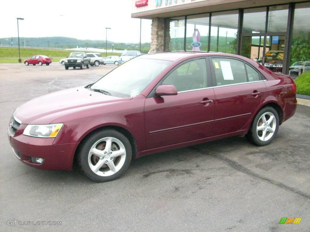 2008 Sonata SE V6 - Dark Cherry Red / Black photo #12