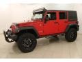 2010 Flame Red Jeep Wrangler Unlimited Rubicon 4x4  photo #3