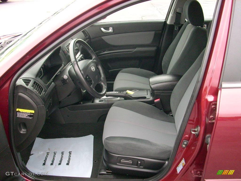 2008 Sonata SE V6 - Dark Cherry Red / Black photo #15
