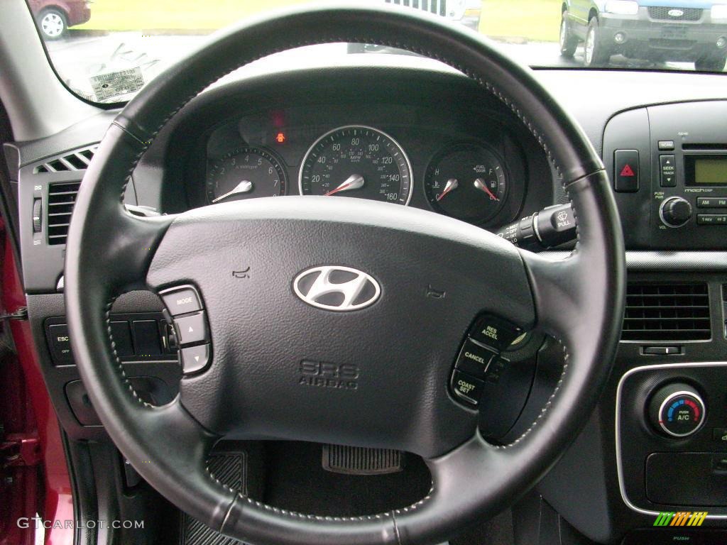 2008 Sonata SE V6 - Dark Cherry Red / Black photo #19