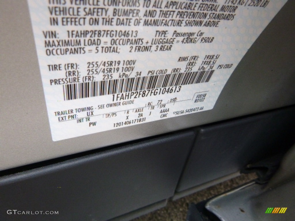 2015 Taurus Limited - Ingot Silver Metallic / Charcoal Black photo #15