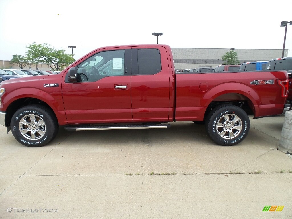 2017 F150 XLT SuperCab 4x4 - Ruby Red / Earth Gray photo #3