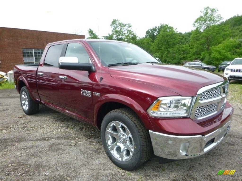 2017 1500 Laramie Crew Cab 4x4 - Delmonico Red Pearl / Canyon Brown/Light Frost Beige photo #7