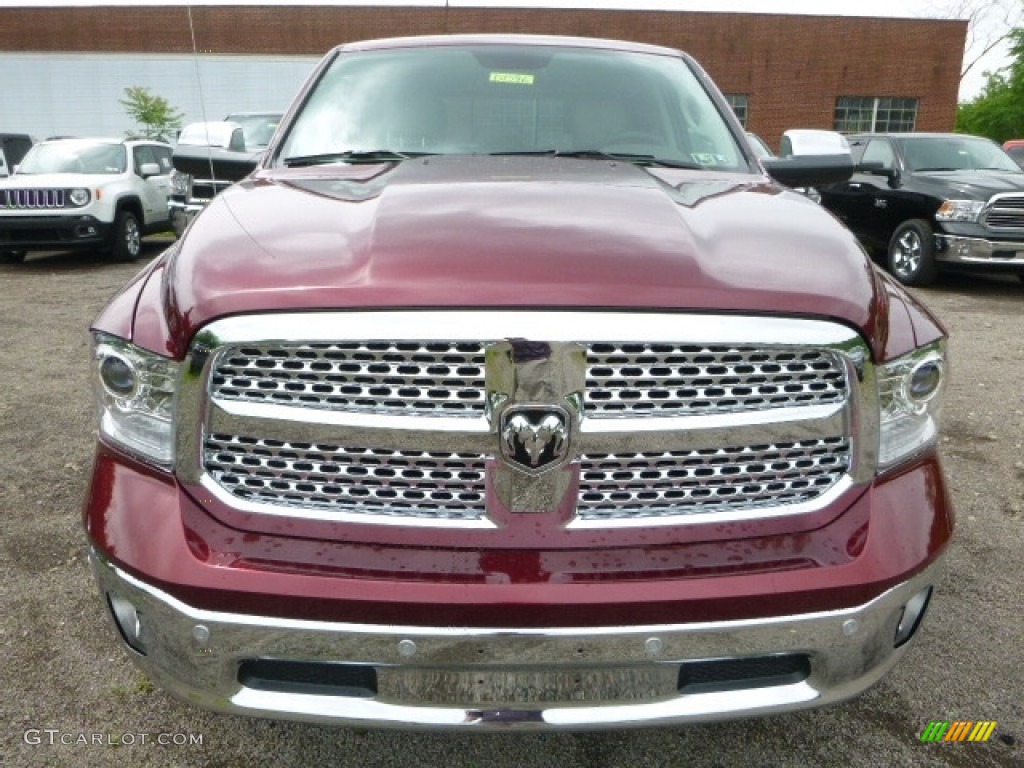 2017 1500 Laramie Crew Cab 4x4 - Delmonico Red Pearl / Canyon Brown/Light Frost Beige photo #8