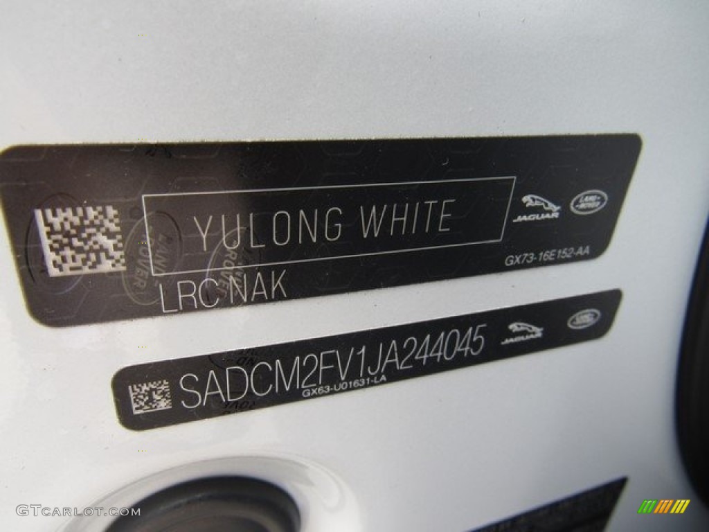 2018 F-PACE Color Code NAK for Yulong White Metallic Photo #120867178