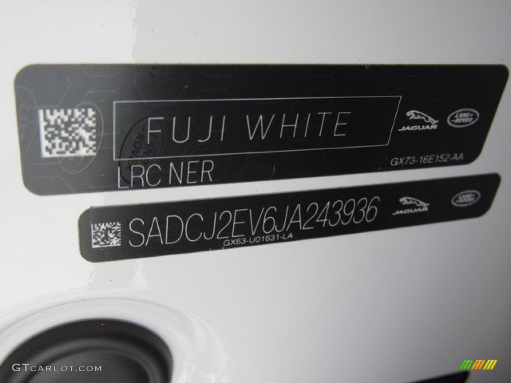 2018 F-PACE Color Code NER for Fuji White Photo #120867491