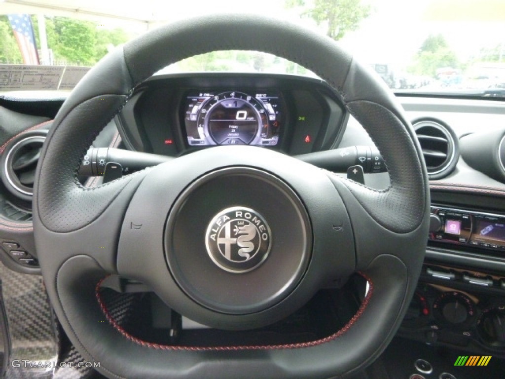 2017 Alfa Romeo 4C Coupe Black Steering Wheel Photo #120867527