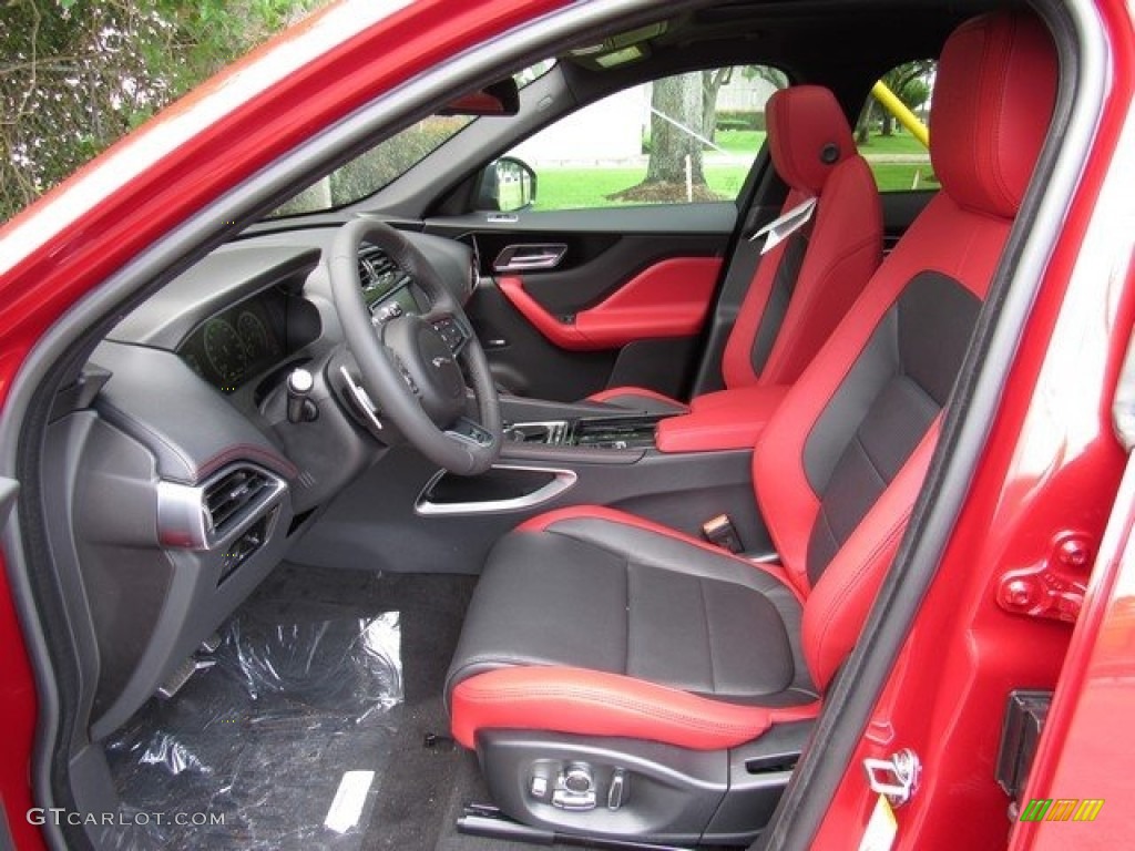 Ebony/Pimento Interior 2018 Jaguar F-PACE S AWD Photo #120867539