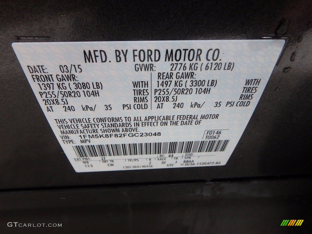 2015 Explorer Limited 4WD - Magnetic / Charcoal Black photo #23