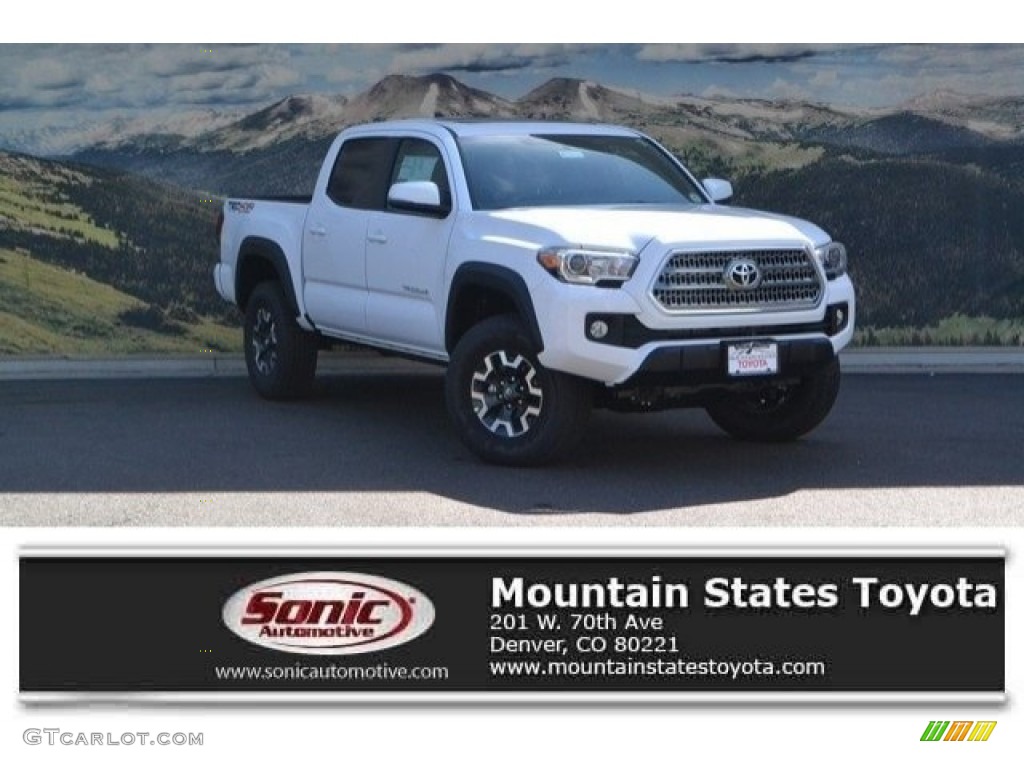 2017 Tacoma TRD Off Road Double Cab 4x4 - Super White / Cement Gray photo #1