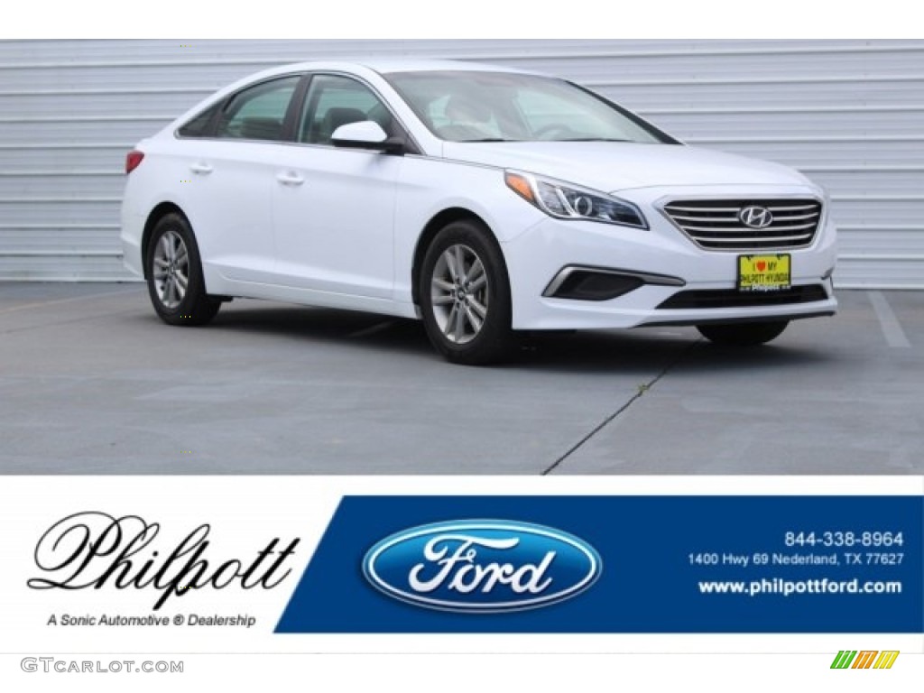 2016 Sonata SE - Quartz White Pearl / Gray photo #1