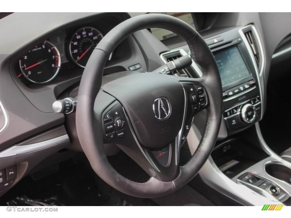 2018 Acura TLX V6 SH-AWD A-Spec Sedan Ebony Steering Wheel Photo #120882596