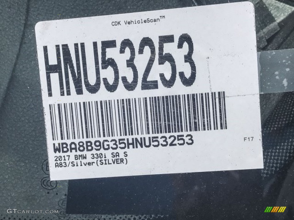 2017 3 Series 330i Sedan - Glacier Silver Metallic / Black photo #11