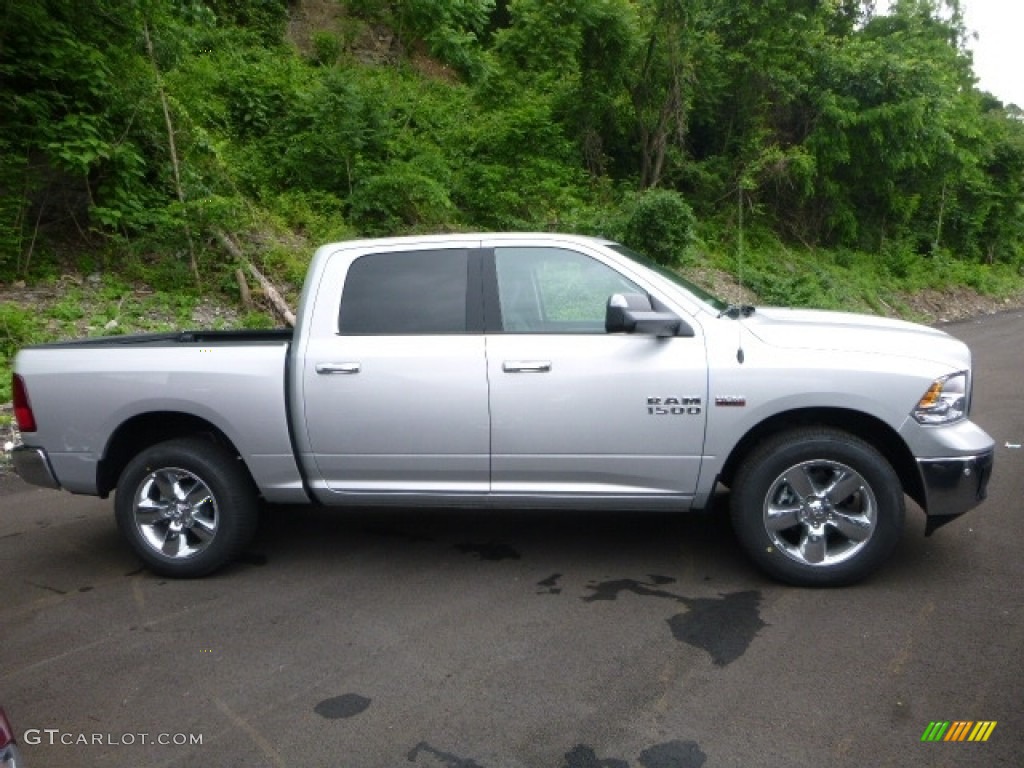 2017 1500 Big Horn Crew Cab 4x4 - Bright Silver Metallic / Black/Diesel Gray photo #6