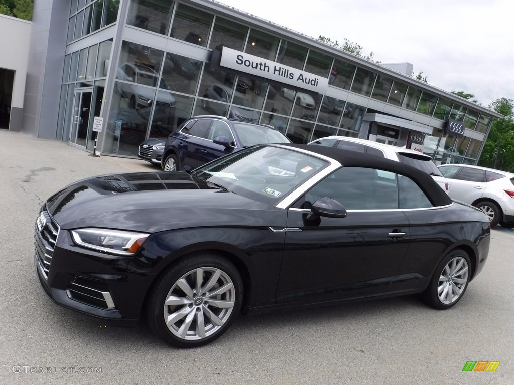 2018 A5 Premium Plus quattro Cabriolet - Moonlight Blue Metallic / Black photo #2