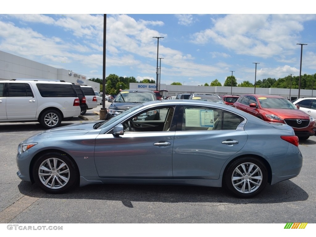 2015 Q50 3.7 - Hagane Blue / Wheat photo #5