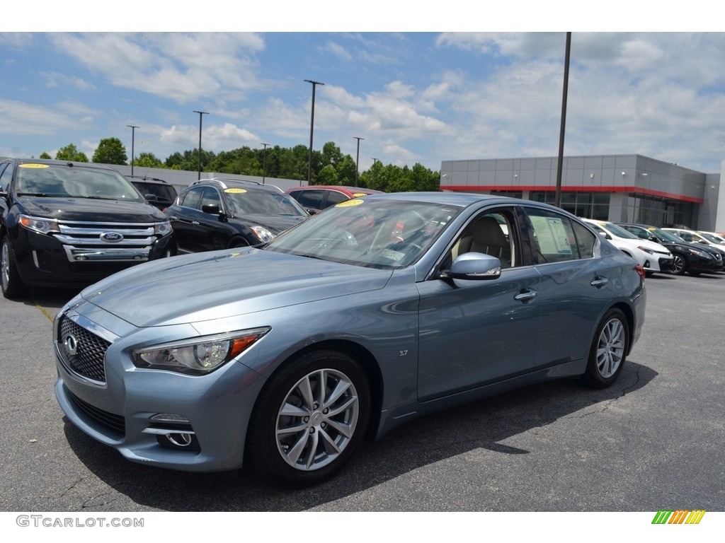 2015 Q50 3.7 - Hagane Blue / Wheat photo #6