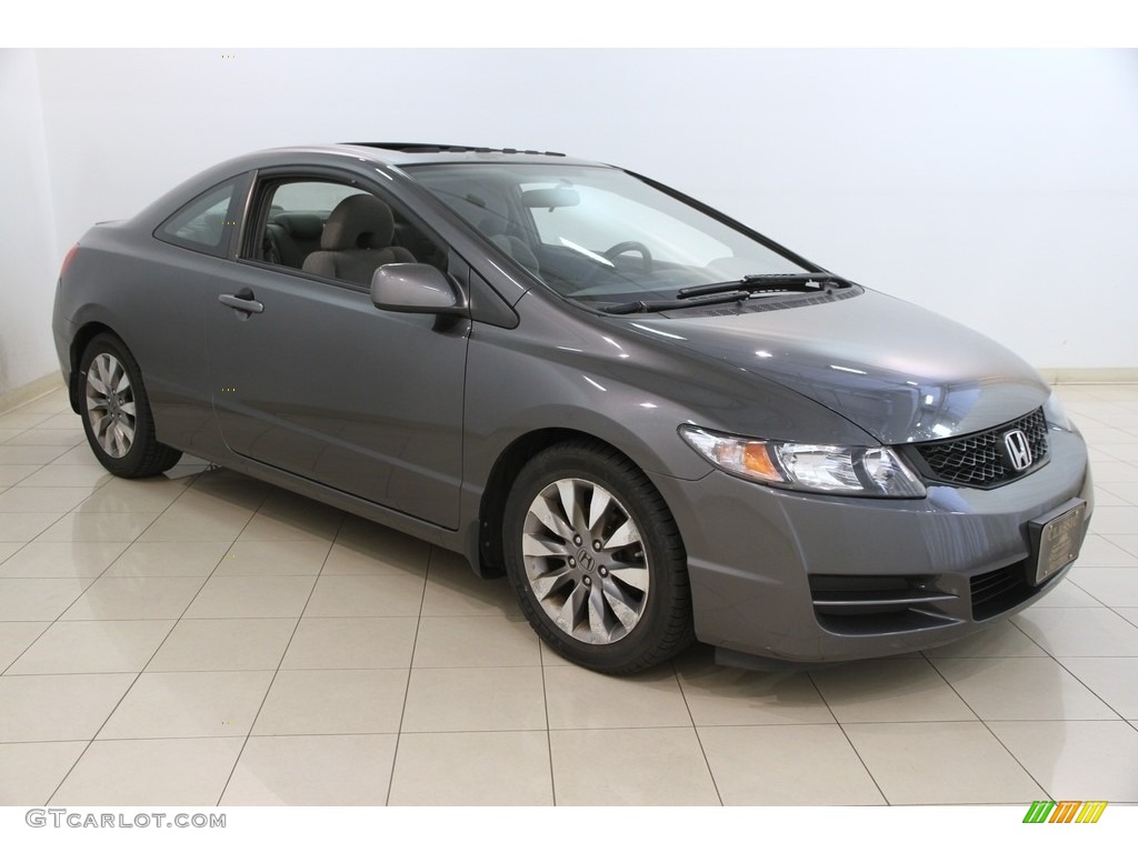 2009 Civic EX Coupe - Polished Metal Metallic / Gray photo #1