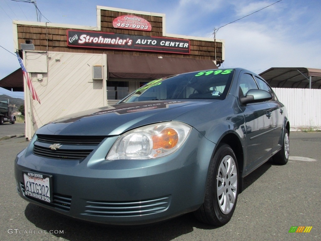 2009 Cobalt LT Sedan - Silver Moss Metallic / Gray photo #3