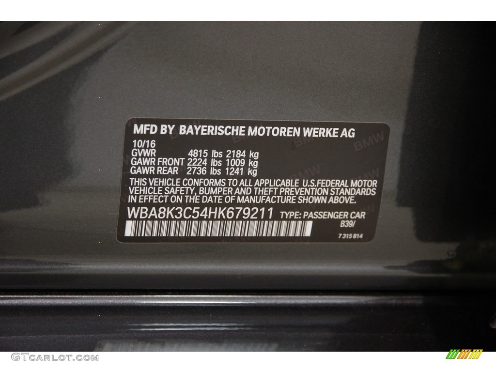 2017 3 Series 330i xDrive Sports Wagon - Mineral Grey Metallic / Black photo #23