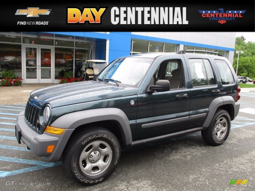 2005 Liberty Sport 4x4 - Deep Beryl Green Pearl / Medium Slate Gray photo #1
