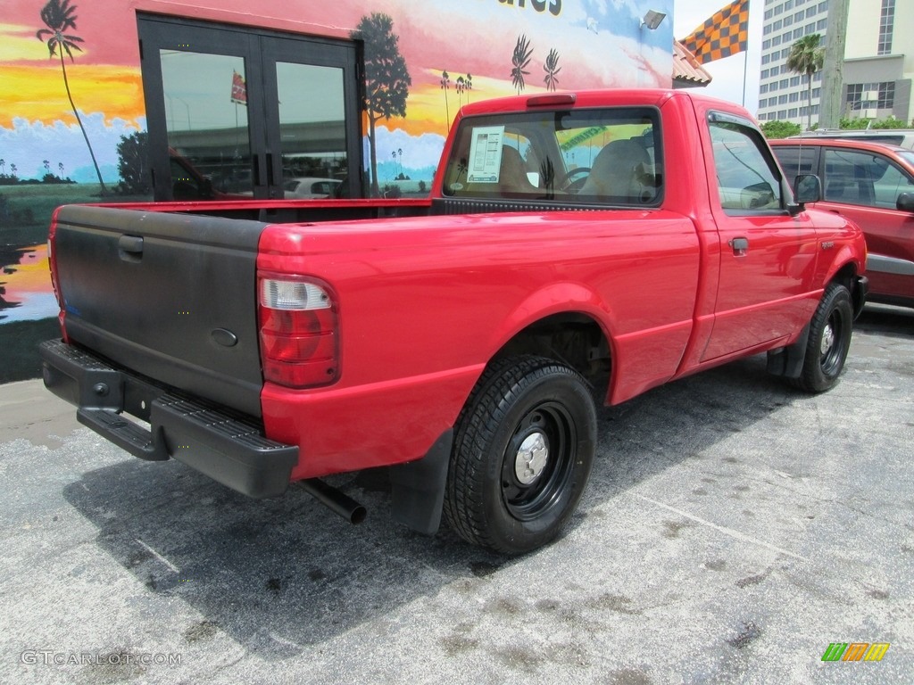 2002 Ranger XL Regular Cab - Bright Red / Medium Prairie Tan photo #9