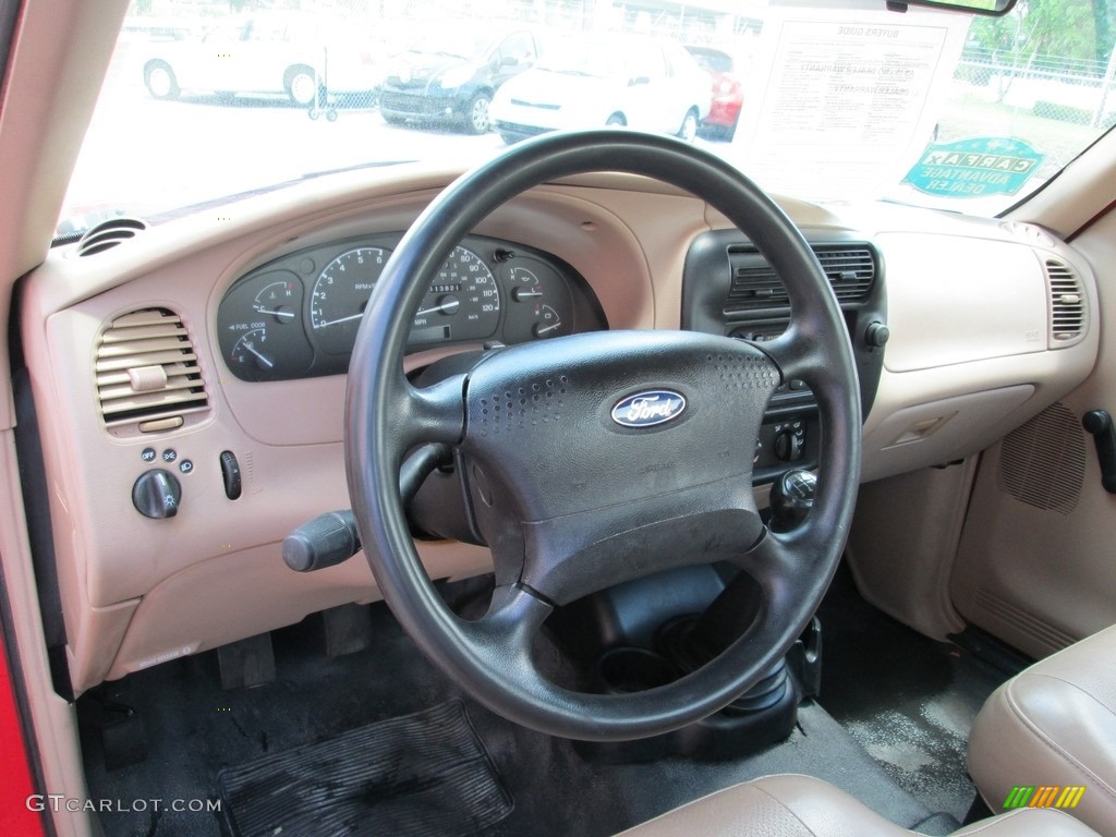 2002 Ranger XL Regular Cab - Bright Red / Medium Prairie Tan photo #11