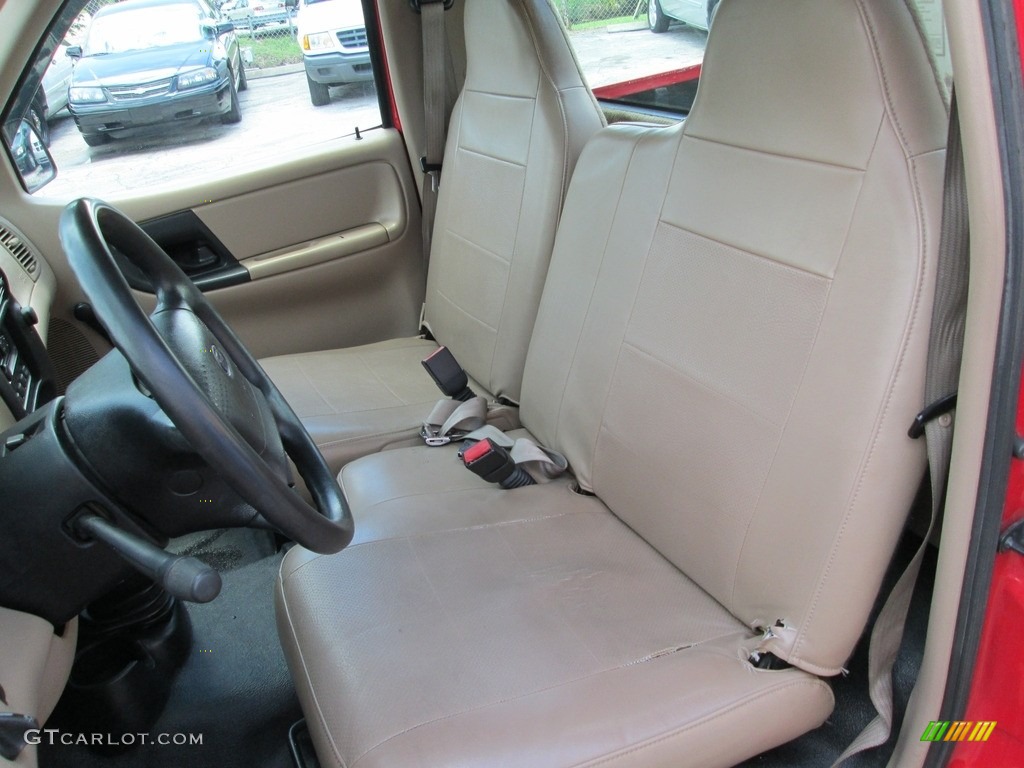 2002 Ranger XL Regular Cab - Bright Red / Medium Prairie Tan photo #12