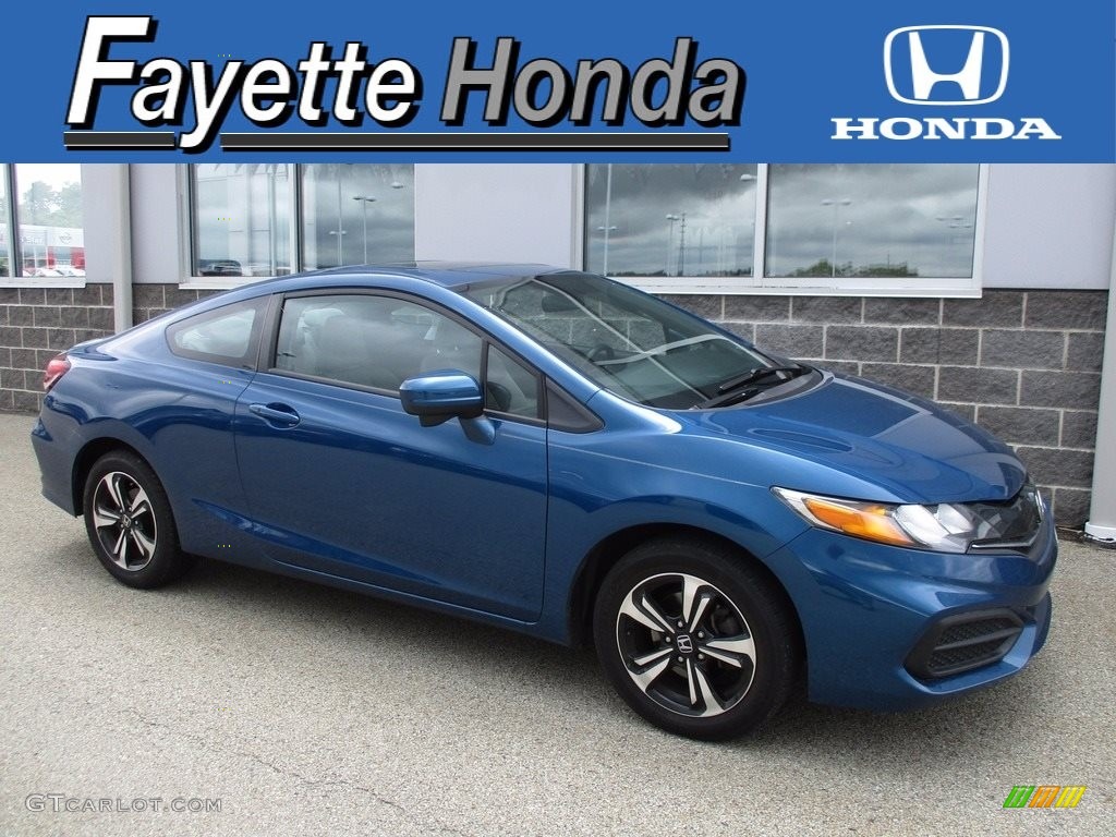 2014 Civic EX Coupe - Dyno Blue Pearl / Gray photo #1