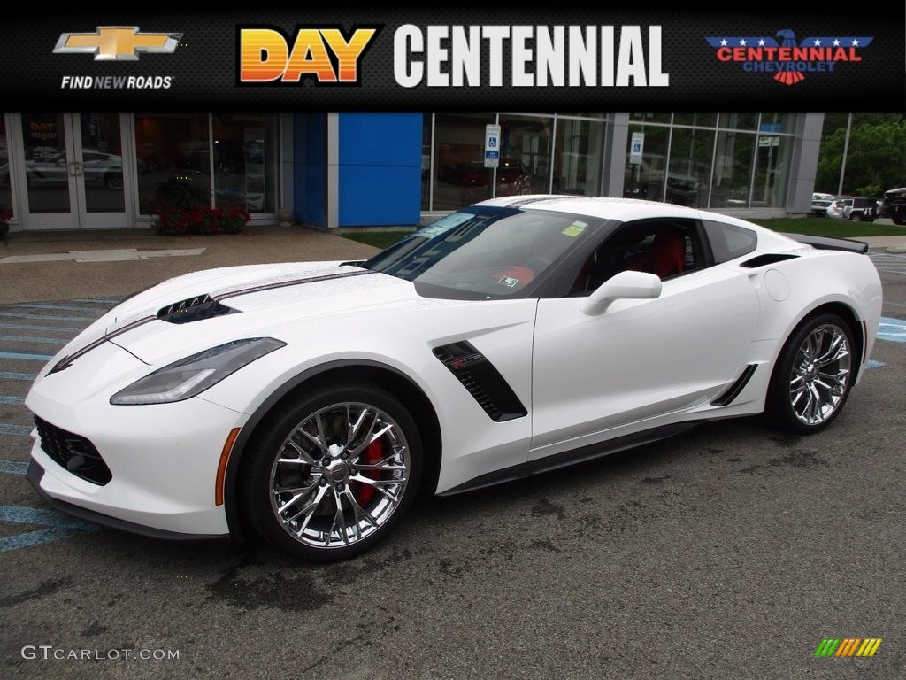 2017 Corvette Z06 Coupe - Arctic White / Adrenaline Red photo #1