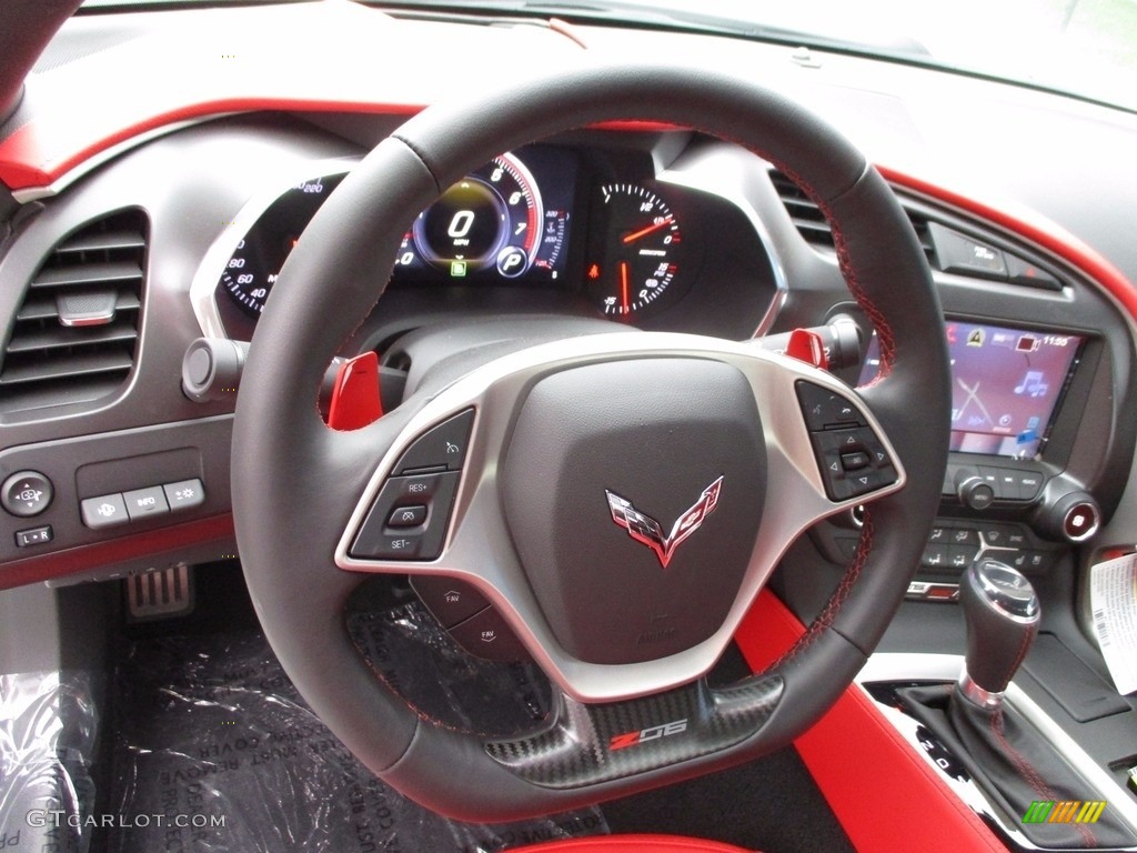 2017 Chevrolet Corvette Z06 Coupe Adrenaline Red Steering Wheel Photo #120915065
