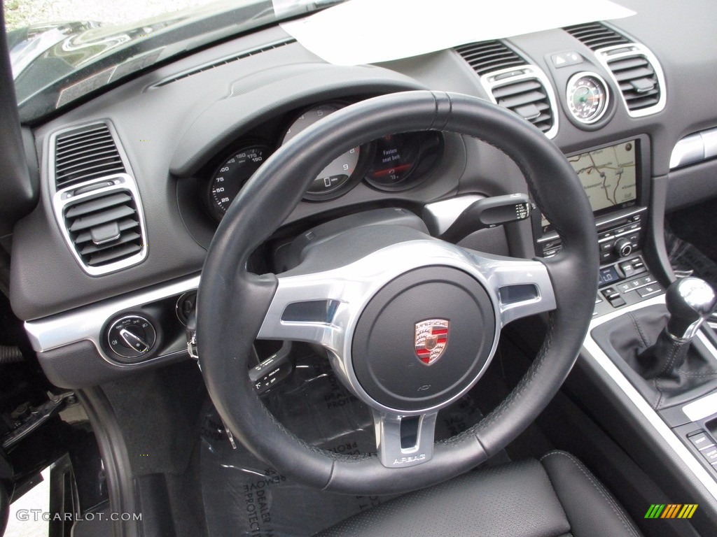 2015 Porsche Boxster S Black Steering Wheel Photo #120918517
