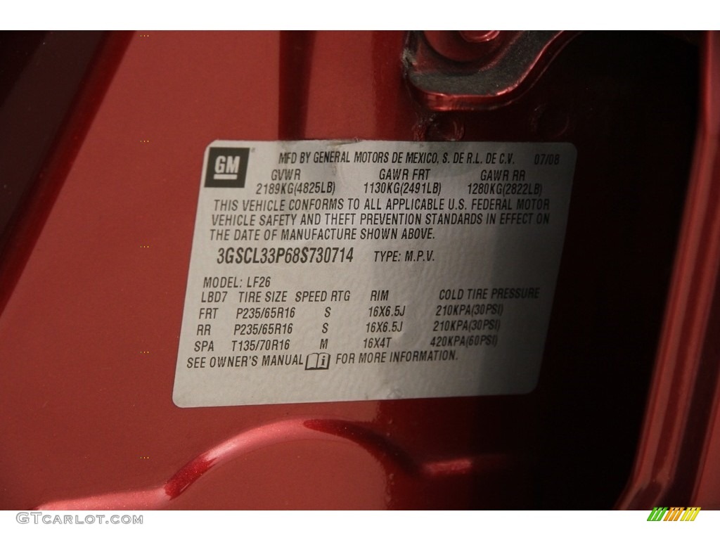 2008 VUE XE - Ruby Red / Gray photo #15
