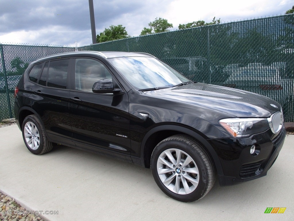 2017 X3 xDrive28i - Jet Black / Saddle Brown photo #1