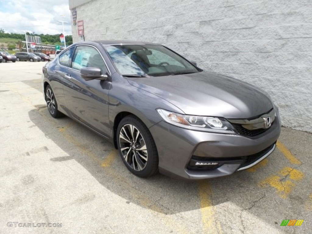 2017 Accord EX-L Coupe - Modern Steel Metallic / Black photo #1