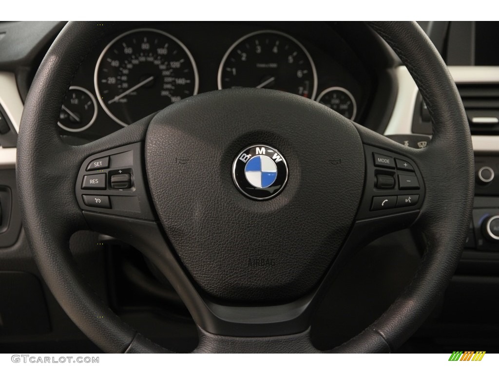 2014 BMW 3 Series 320i xDrive Sedan Black Steering Wheel Photo #120927901
