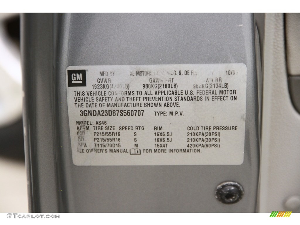2007 HHR LT - Dark Silver Metallic / Gray photo #18
