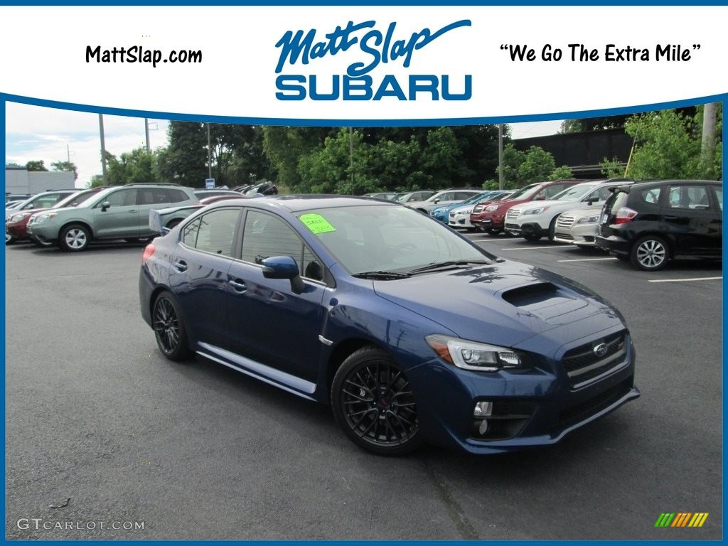 2015 WRX STI - Galaxy Blue Pearl / Carbon Black photo #1