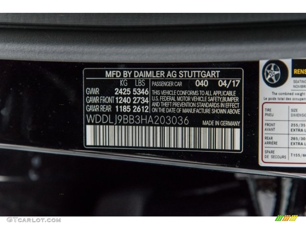 2017 CLS Color Code 040 for Black Photo #120942718